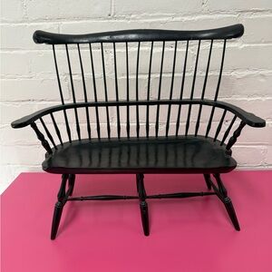Vintage Wooden Windsor Doll Bench / Miniature Settee